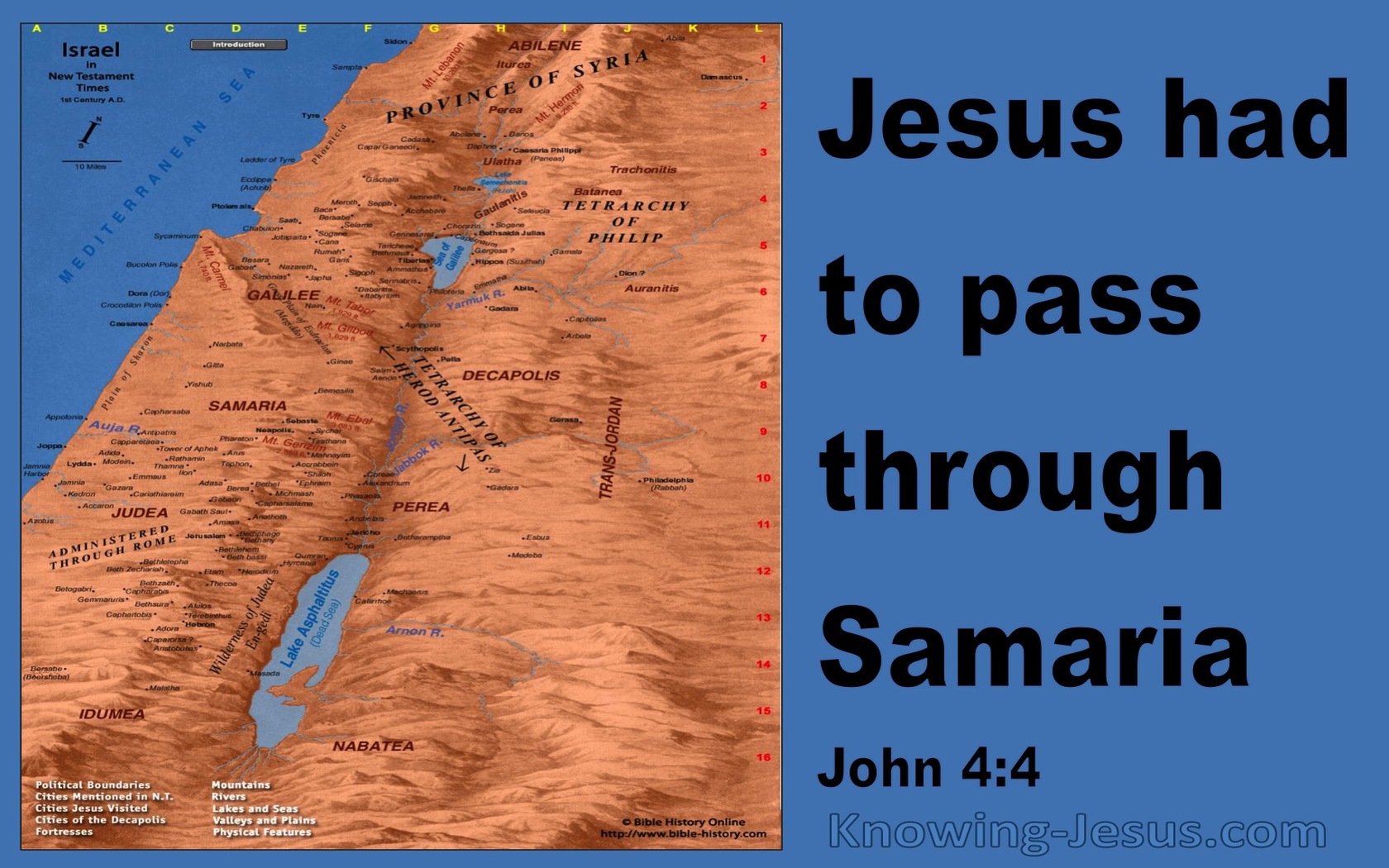 John 4:4 Jesus Had To Pass Through Samaria (blue)